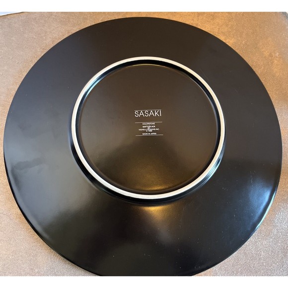 Vtg 1986 Sasaki Colorstone Vignelli Design Inc Matte Black Salad Plate - Picture 3 of 7